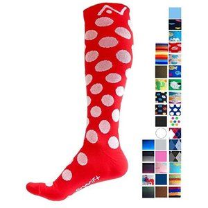 A Swift Compression Socks (Polka Dot Red, Large)